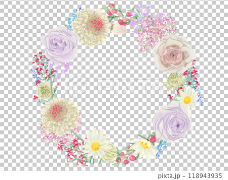 Jewel-like flower wreath Jewel-like flower wreath 118943935
