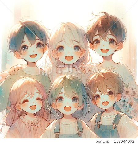 一緒にいる喜び：子供たちの幸せな瞬間 118944072