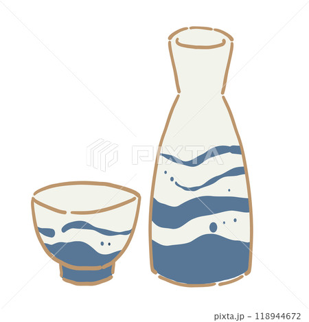 お猪口と徳利のイラスト 118944672