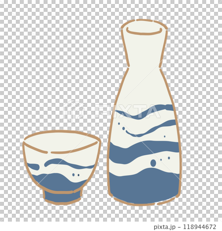 お猪口と徳利のイラスト 118944672