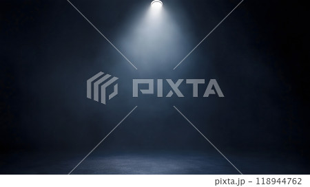 Empty Dark Stage with Spotlights and Fog for Dramatic Scene or Performance Background_2 Empty Dark Stage with Spotlights and Fog for Dramatic Scene or Performance Background_2 118944762