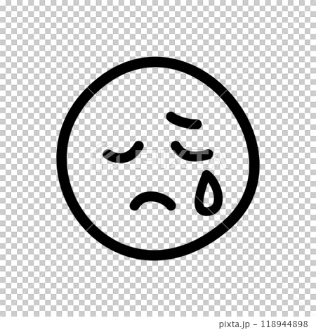 手書きのかわいい絵文字・顔文字アイコン 泣く 悲しい 黒 手書きのかわいい絵文字・顔文字アイコン 泣く 悲しい 黒 118944898