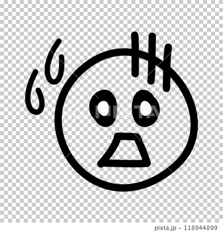 手書きのかわいい絵文字・顔文字アイコン ショック ガーン 汗 黒 手書きのかわいい絵文字・顔文字アイコン ショック ガーン 汗 黒 118944899