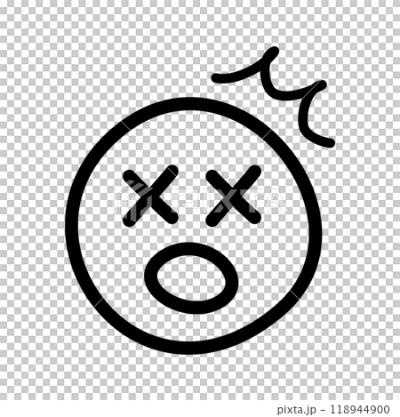 手書きのかわいい絵文字・顔文字アイコン ショック ガーン 黒 手書きのかわいい絵文字・顔文字アイコン ショック ガーン 黒 118944900