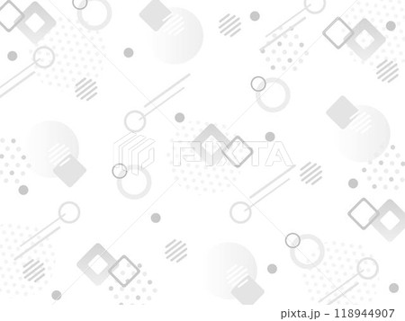黄色と青系の幾何学模様のポップなパターン背景 モノクロ サイズ比率4:3 黄色と青系の幾何学模様のポップなパターン背景 モノクロ サイズ比率4:3 118944907