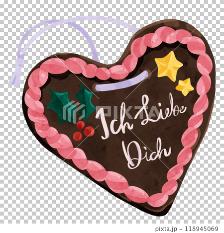Lebkuchen watercolor hand-drawn illustration Lebkuchen watercolor hand-drawn illustration 118945069