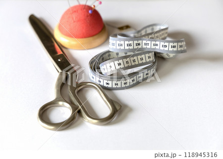 Set of sewing accessories for tailoring. Concept design and repair of clothes. 118945316