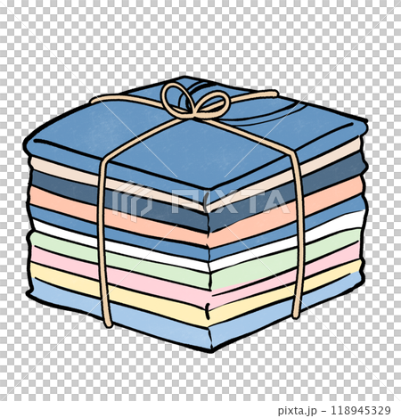 Illustration of a collection of old cloth Illustration of a collection of old cloth 118945329