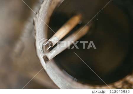 Close up Tools for forming clay on background Close up Tools for forming clay on background 118945986