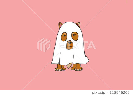 halloween element cute ghost design trick or treat illustration 118946203