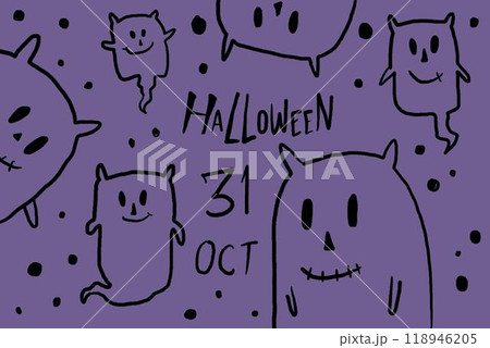 halloween element cute ghost design trick or treat illustration 118946205