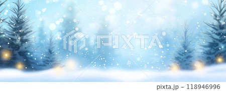 冬の森と雪の降る森 118946996