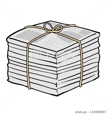 新聞紙をまとめたイラスト 118946997