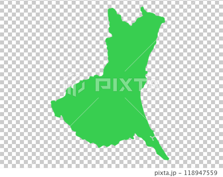 少しゆるい茨城県地図 フチなし 118947559