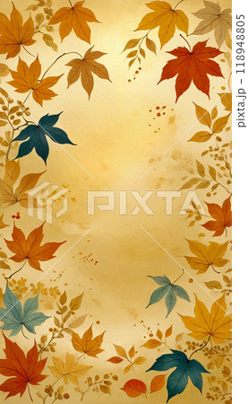 水彩画　紅葉 118948805