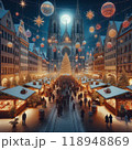美しいイルミネーションとクリスマスマーケット 118948869