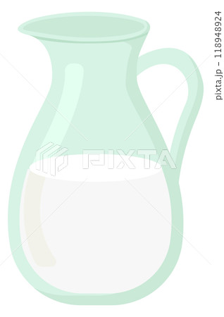 Milk jug cartoon icon. Glass pitcher with dairy product 118948924