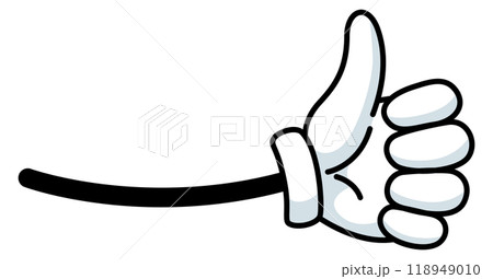 Thumb up hand gesture in white glove style 118949010