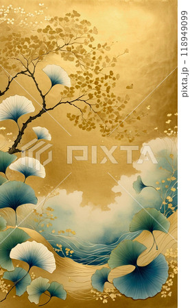 水彩画　銀杏 118949099
