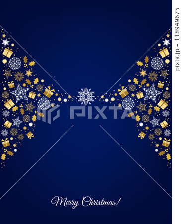 Merry Christmas greeting card on blue background. Merry Christmas greeting card on blue background. 118949675
