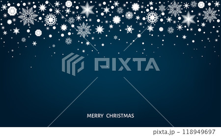 Christmas winter blue background with falling snowflakes. Christmas winter blue background with falling snowflakes. 118949697
