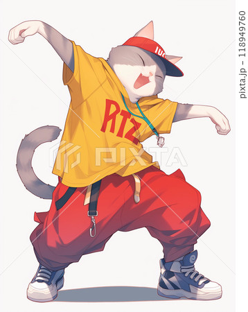 ダンスを踊り、ポーズを決める猫のイラスト /AI生成 ダンスを踊り、ポーズを決める猫のイラスト /AI生成 118949760
