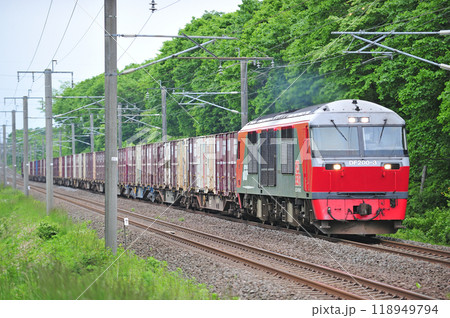千歳線　植苗ー美々　JR貨物　DF200-3（鷲別） 118949794