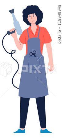 Hairdresser color character. Professional beauty stylist woman 118949948