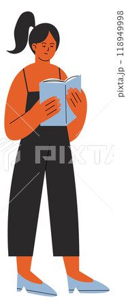 Young woman reading book. Smart person lifestyle 118949998