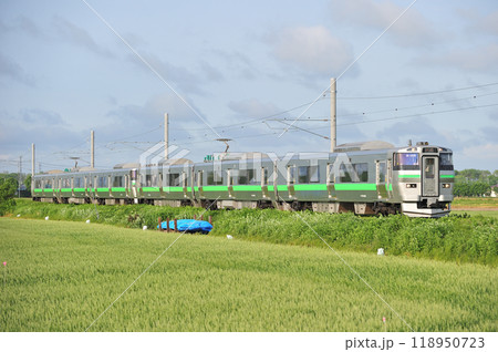 札沼線 石狩太美ーあいの里公園 JR北海道 733系 B-105+B-103編成(札幌) 札沼線 石狩太美ーあいの里公園 JR北海道 733系 B-105+B-103編成(札幌) 118950723