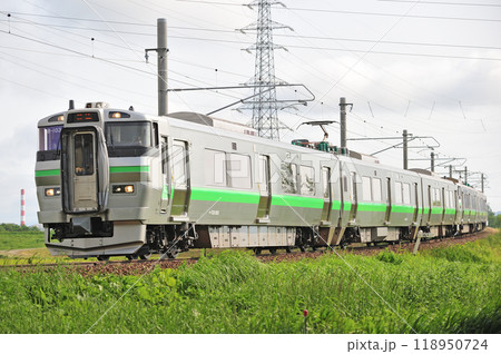 札沼線　あいの里公園ー石狩太美　JR北海道　733系　B-103+B-105編成（札幌） 118950724