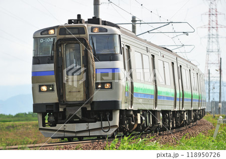 札沼線　あいの里公園ー石狩太美　JR北海道　キハ201系　D-104編成（苗穂） 118950726