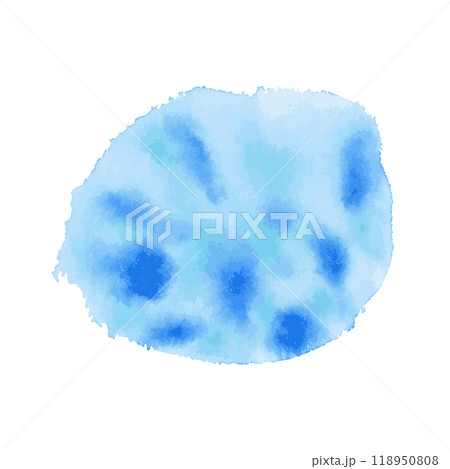 Blue watercolor blot background. Brush stroke abstract shape 118950808