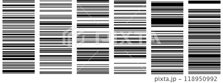 Set of horizontal barcodes as seamless pattern 118950992