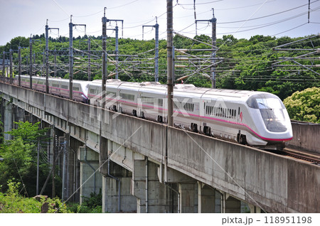 東北新幹線 那須塩原ー新白河 JR東日本 E3系 R4編成+E2系編成 こまち やまびこ 東北新幹線 那須塩原ー新白河 JR東日本 E3系 R4編成+E2系編成 こまち やまびこ 118951198