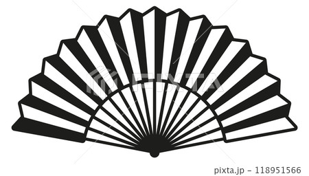 Chinese fan black icon. Oriental traditional accessory 118951566