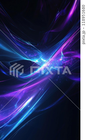 Mystical Abstract Background with Ethereal Blue and Purple Light Beams for Futuristic Design 118951680