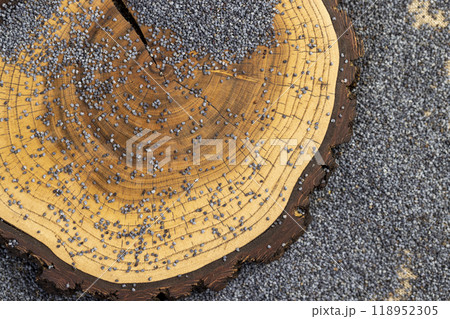 scattered poppy seeds for cooking 118952305