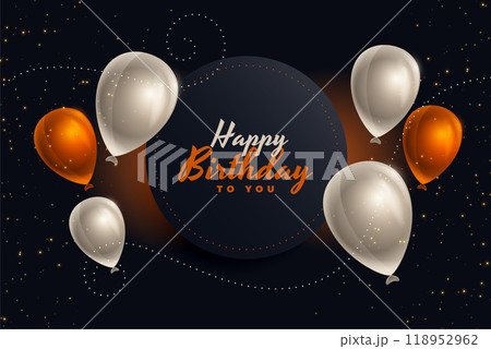 happy birthday balloons card in nice colors 118952962