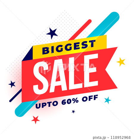 biggest sale colorful template with offer details 118952968