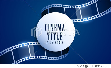 realistic film reel strip cinema title background 118952995