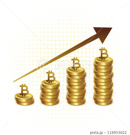 bitcoin growth graph chart concept background 118953022
