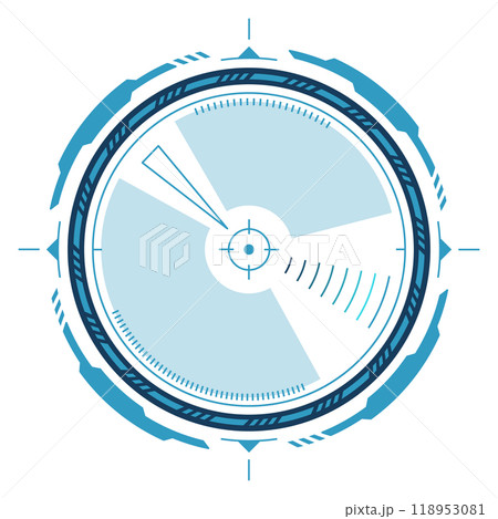 Aim focus round element in cyber tech style 118953081
