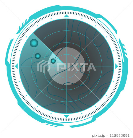 Cyber game sonar navigation element. Futuristic hud Cyber game sonar navigation element. Futuristic hud 118953091