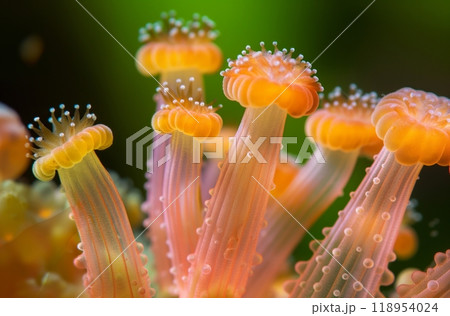 Close-up of colorful coral polyps 118954024