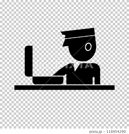 税関職員 手荷物検査 シルエット 税関職員 手荷物検査 シルエット 118954290