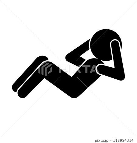 腹筋 シルエット ピクトグラム 腹筋 シルエット ピクトグラム 118954314