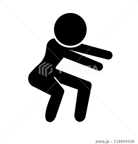 スクワット 筋トレ シルエット 118954316