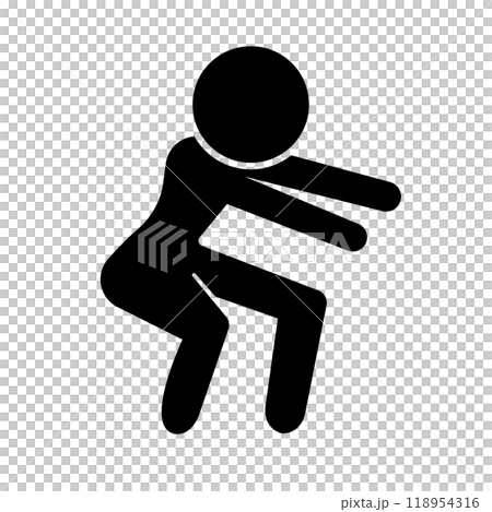 Squat muscle training silhouette 118954316