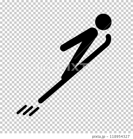 スキージャンプのシルエットアイコン 118954327